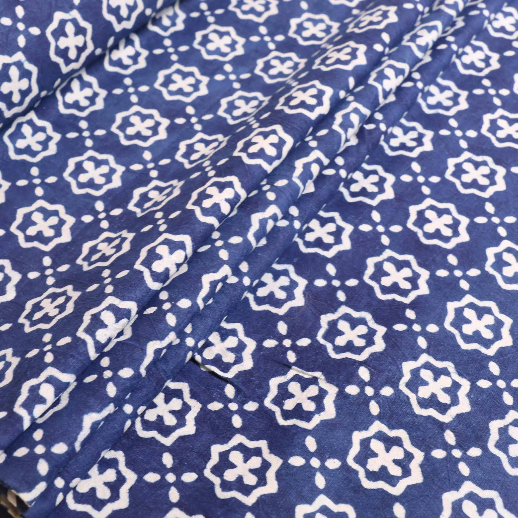 Cotton Voile - Indigo Hand block print
