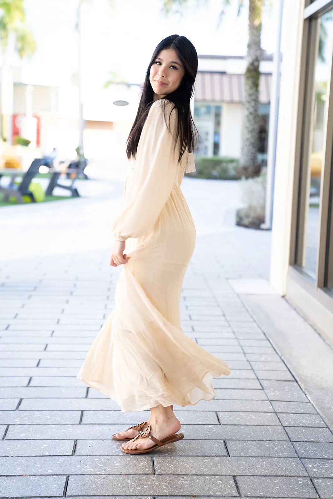 Crochet Detail Maxi Dress