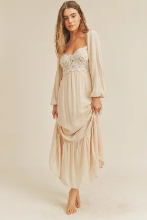 Crochet Detail Maxi Dress