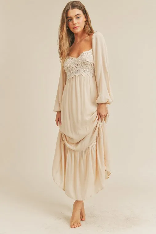 Crochet Detail Maxi Dress