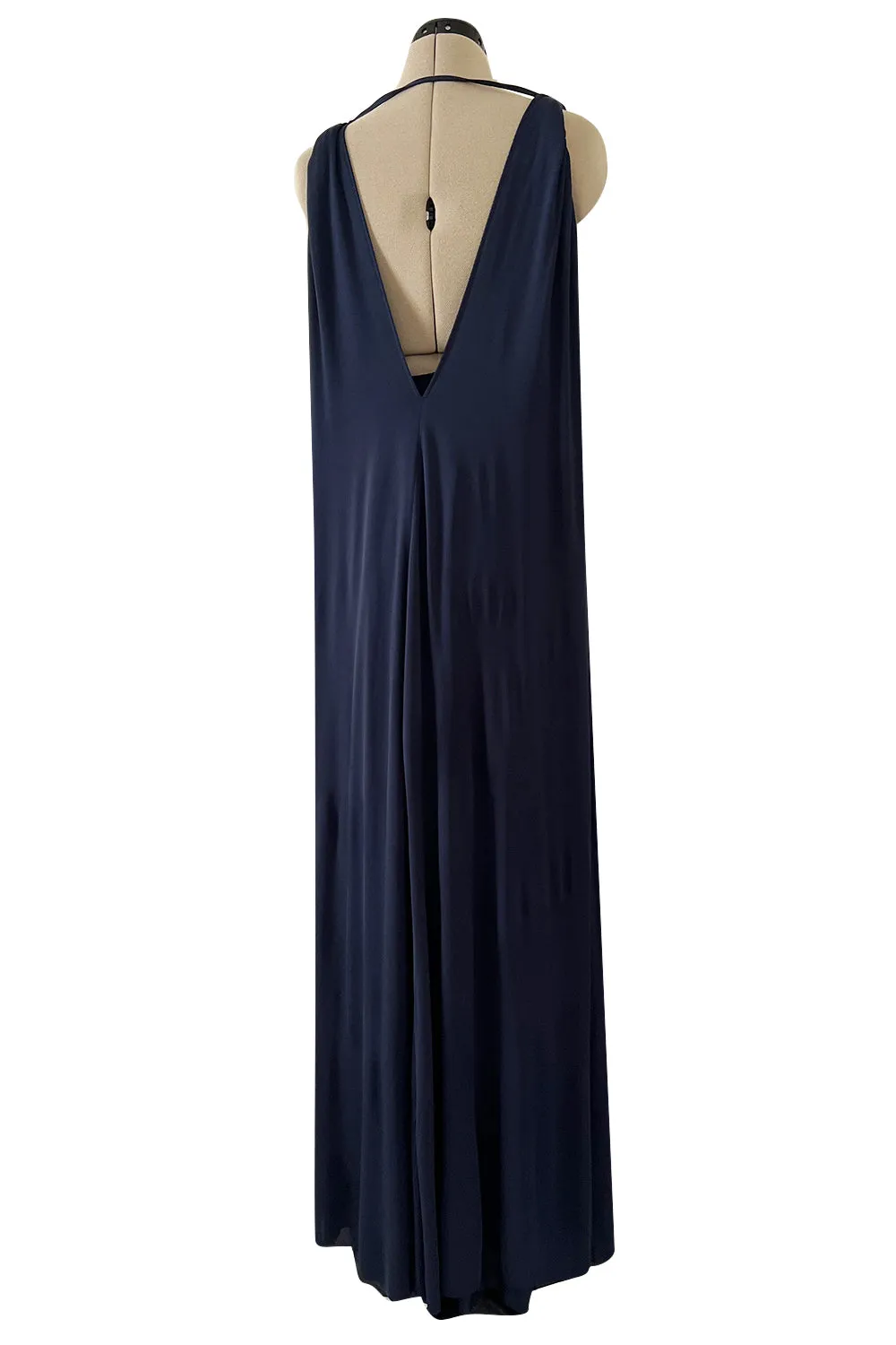 Cruise 2020 Christian Dior by Maria Grazia Chiuri Deep Blue Cape Back Jersey Dress