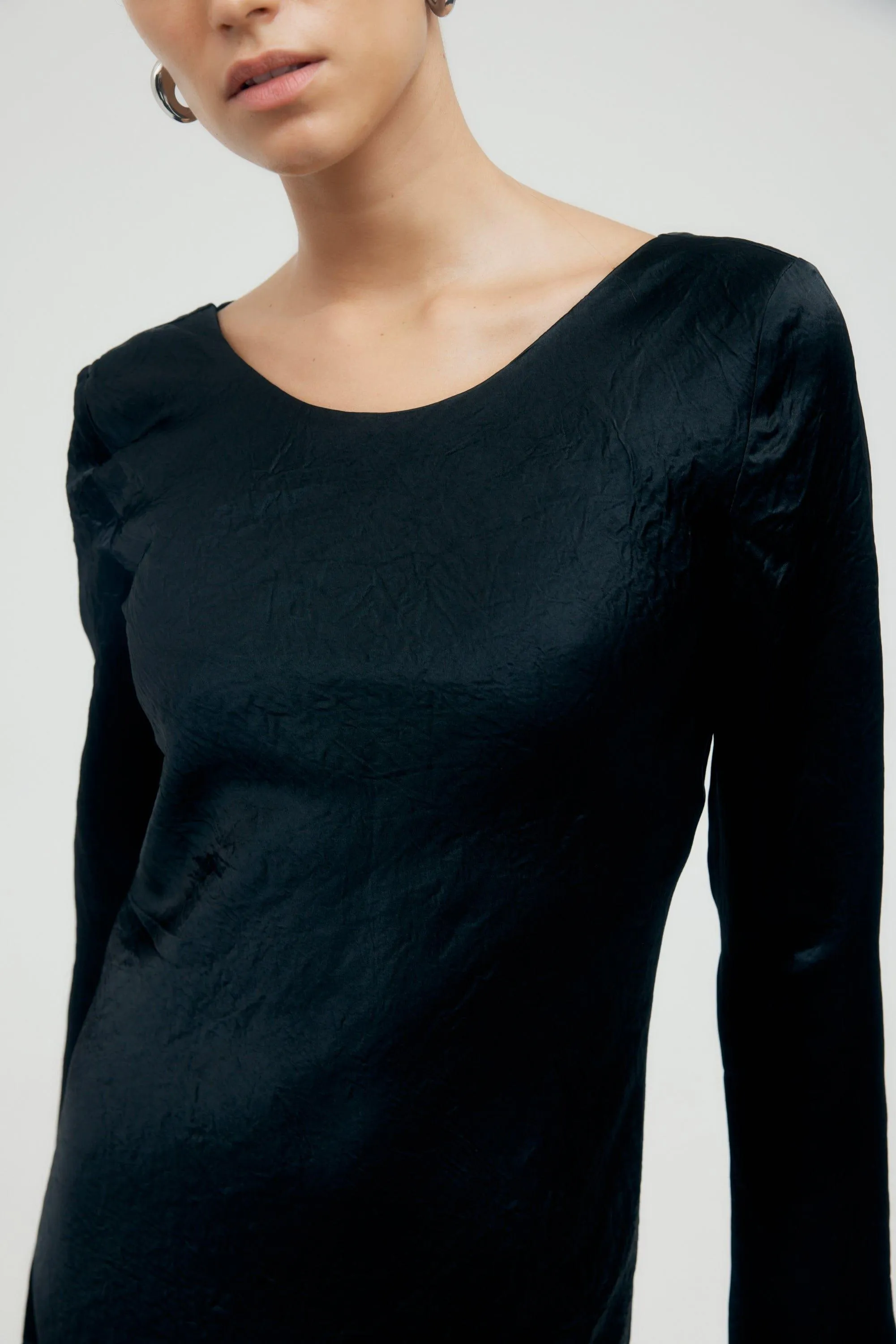 CRUSH TIE BACK MAXI | BLACK