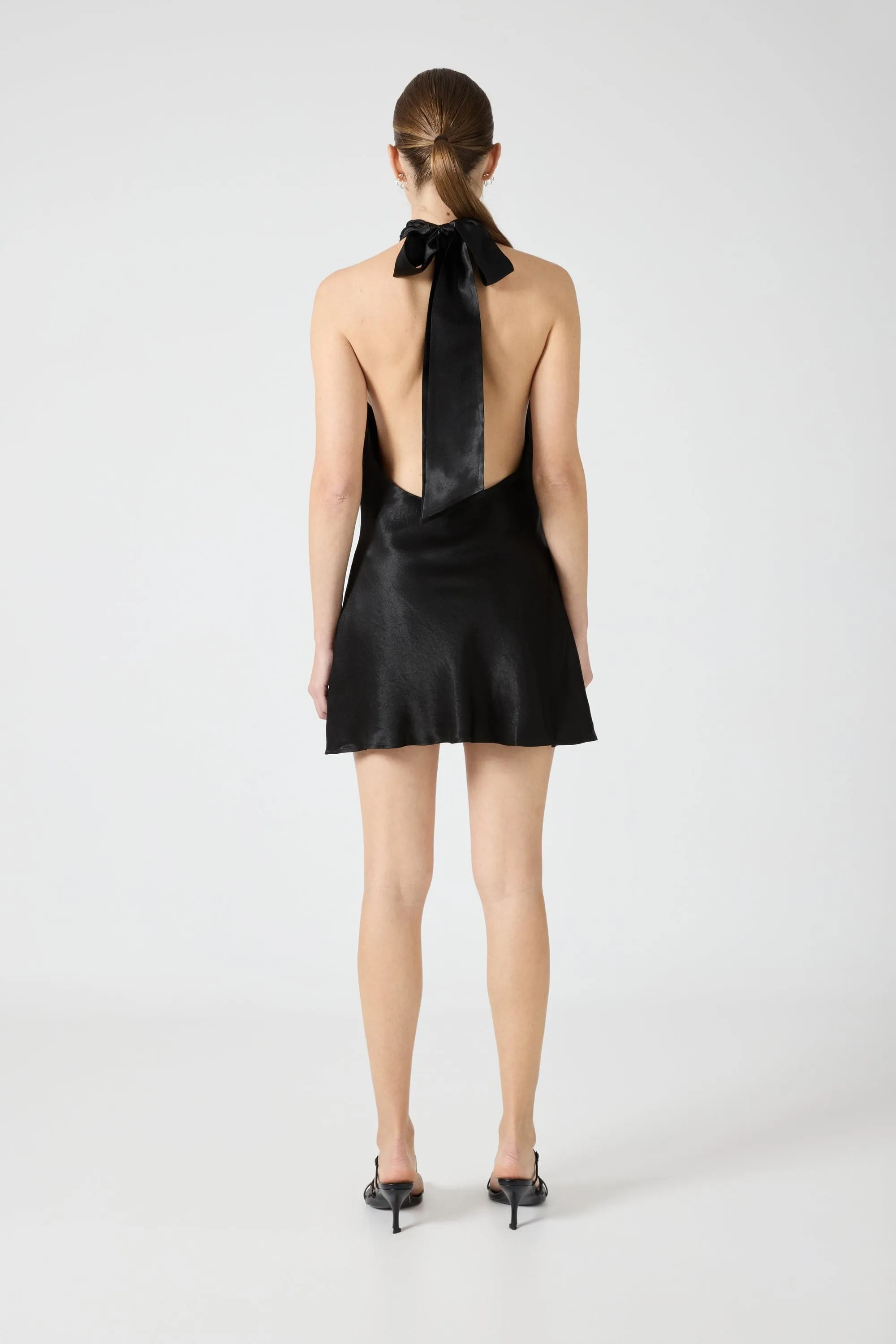CRUSH WRAP NECK MINI | BLACK