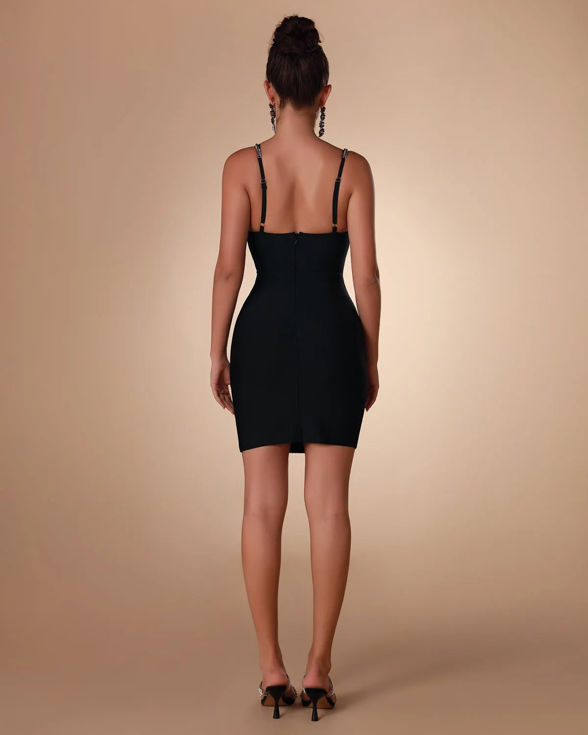 Crystal Flower Bra Hollow Mini Bandage Dress