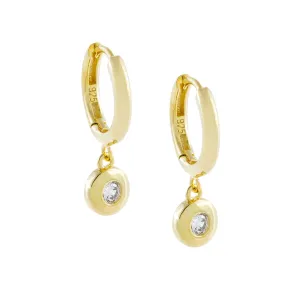 CZ Mini Bezel Huggie Earring
