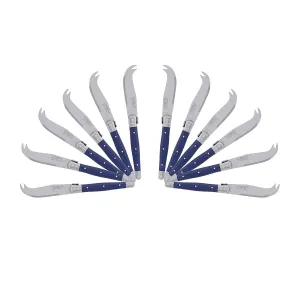 (D) Laguiole Mini Cheese Knife Set 6 Inch, Stainless Steel, Vintage (12, Dark Blue)