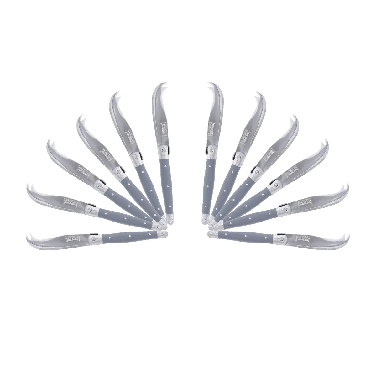 (D) Laguiole Mini Cheese Knife Set 6 Inch, Stainless Steel, Vintage (12, Gray)