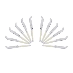(D) Laguiole Mini Cheese Knife Set 6 Inch, Stainless Steel, Vintage (12, Ivory)
