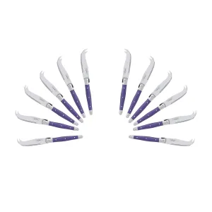 (D) Laguiole Mini Cheese Knife Set 6 Inch, Stainless Steel, Vintage (12, Violet)