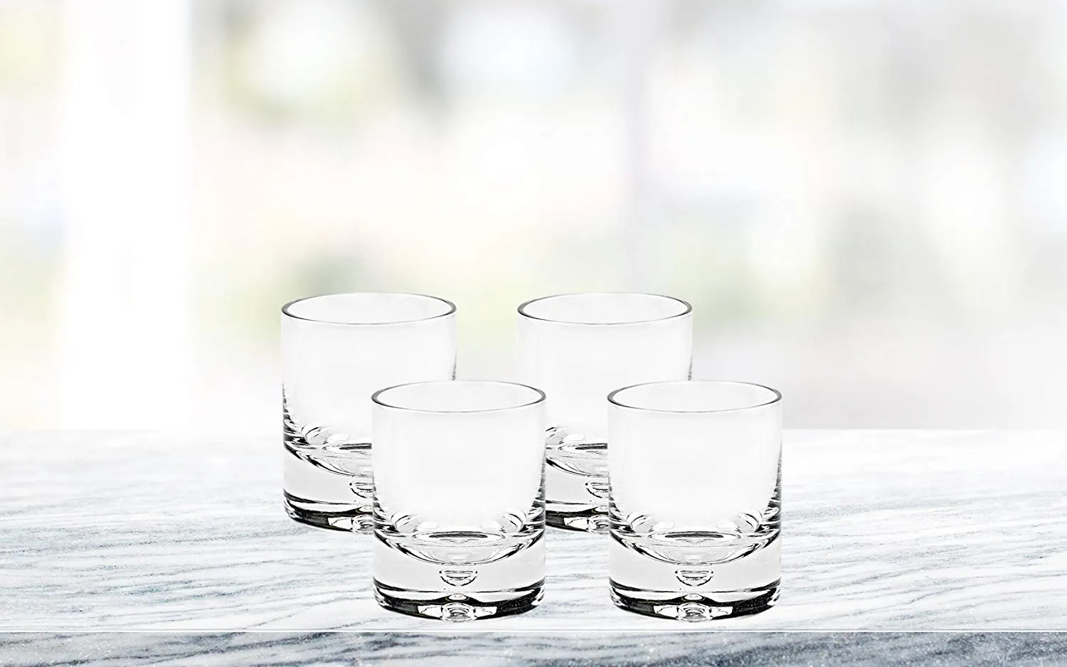 (D) Set of 4 'Galaxy' Scotch/Whisky Glasses 8 Oz, Lead Free Crystal Glass