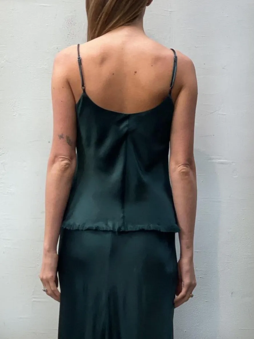 Dawn Cami in Vintage Satin - Emerald