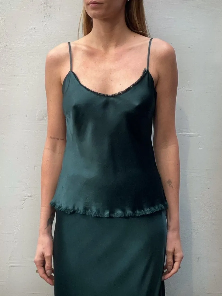 Dawn Cami in Vintage Satin - Emerald