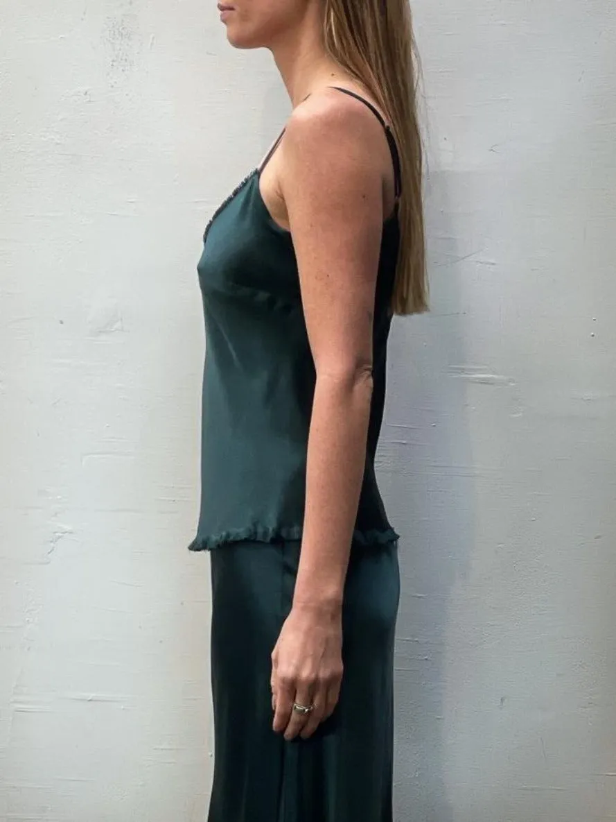 Dawn Cami in Vintage Satin - Emerald