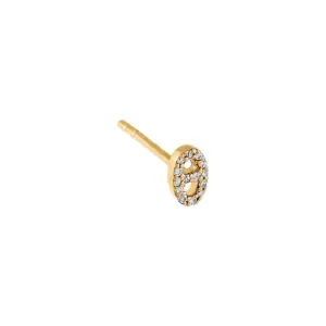 Diamond Mini Mariner Stud Earring 14K