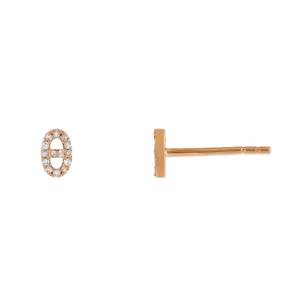 Diamond Mini Mariner Stud Earring 14K