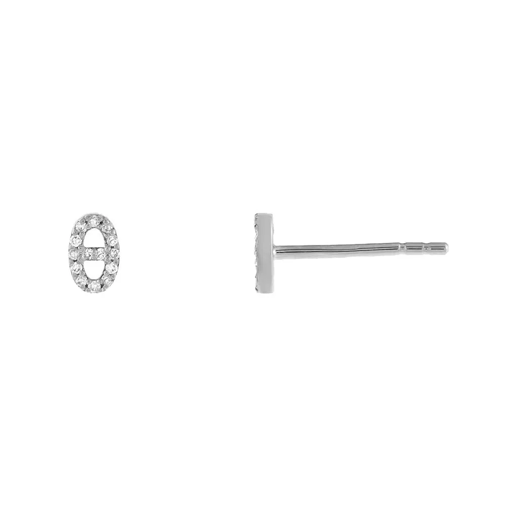 Diamond Mini Mariner Stud Earring 14K