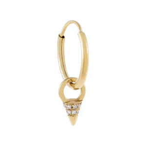 Diamond Mini Spike Charm Huggie Earring 14K