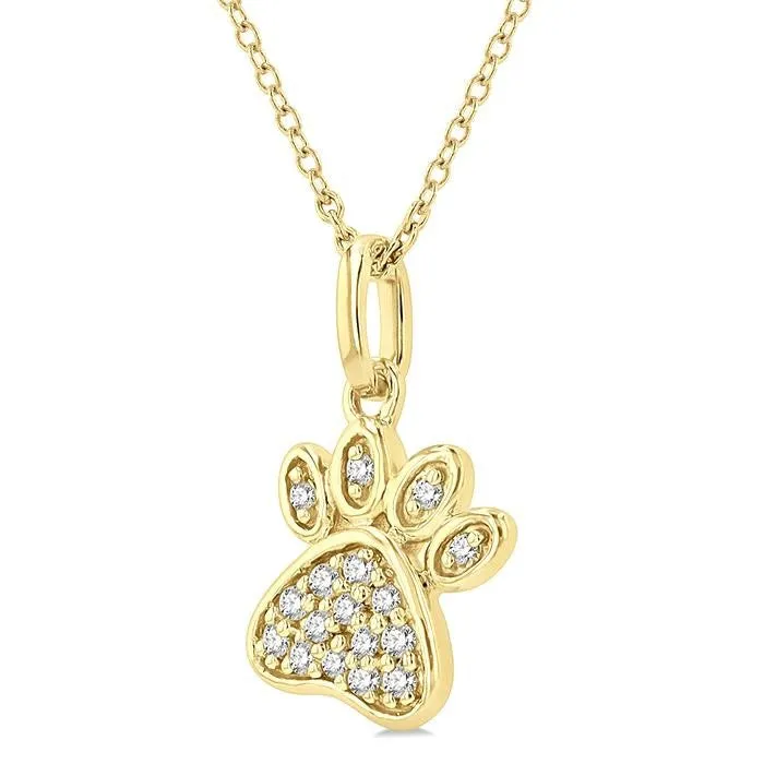 Dog Paw Mini Diamond Pendant
