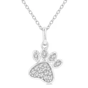 Dog Paw Mini Diamond Pendant