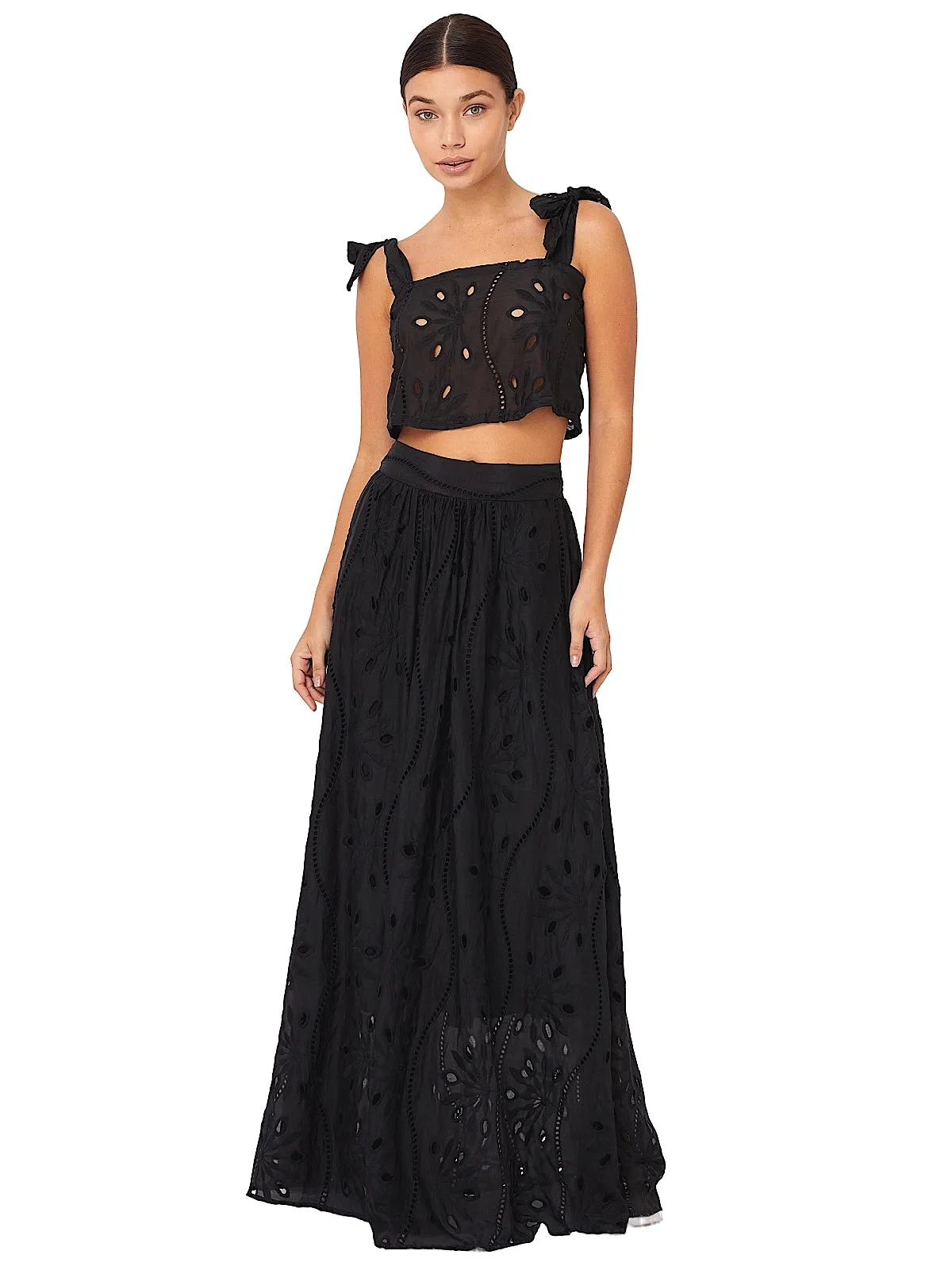 Ebano 402 Crop-Ebano 528 Maxi Skirt ::RET