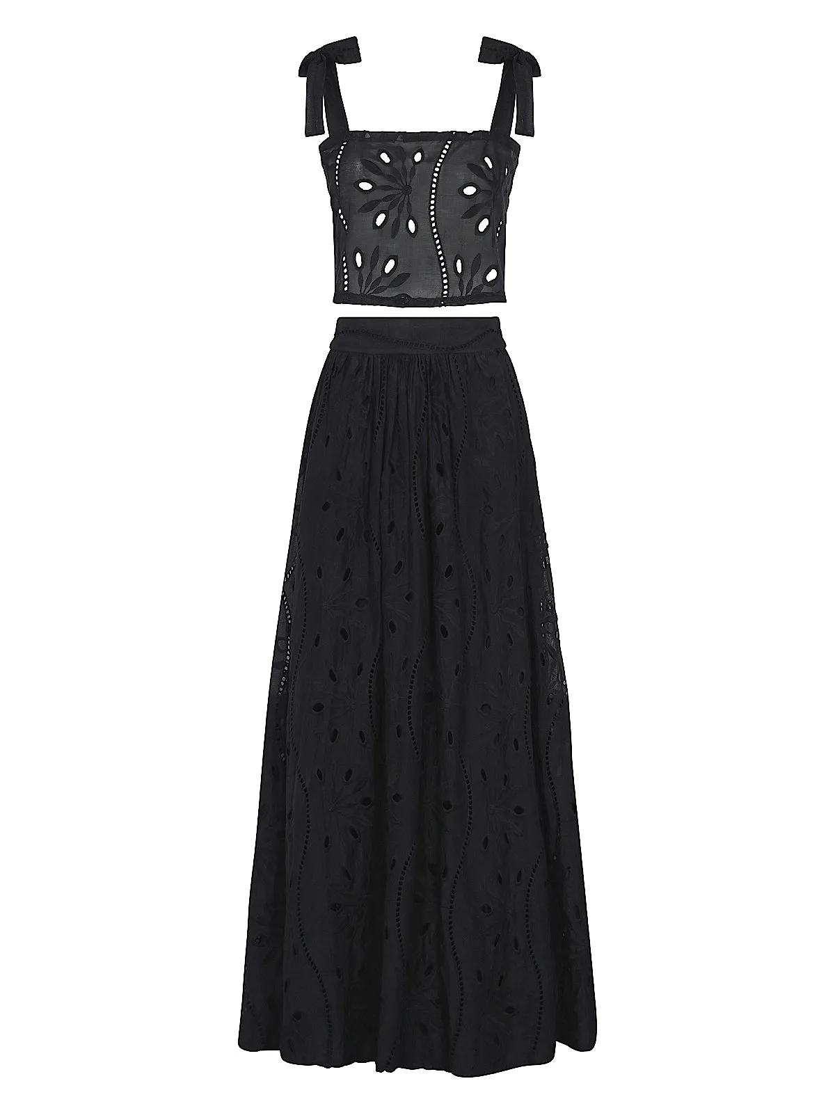 Ebano 402 Crop-Ebano 528 Maxi Skirt ::RET
