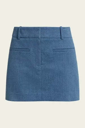Elara Denim Mini Skirt in Light Cornflower