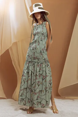 Elasticized Bodice Maxi Dress