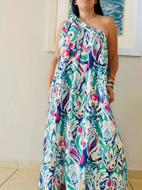Elba One Shoulder Self-Tie Dress