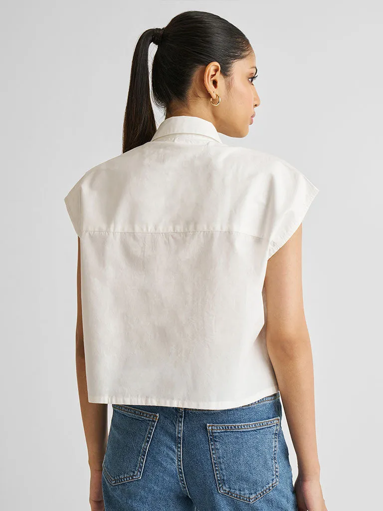 Embroidered Panel Crop Top