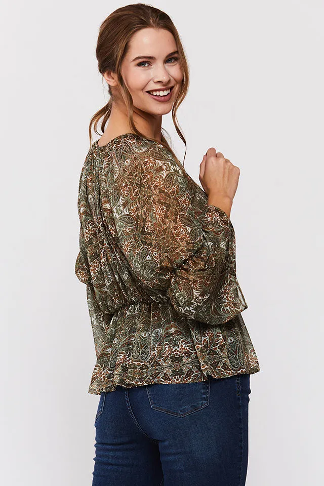Fauntine amber bell sleeve top