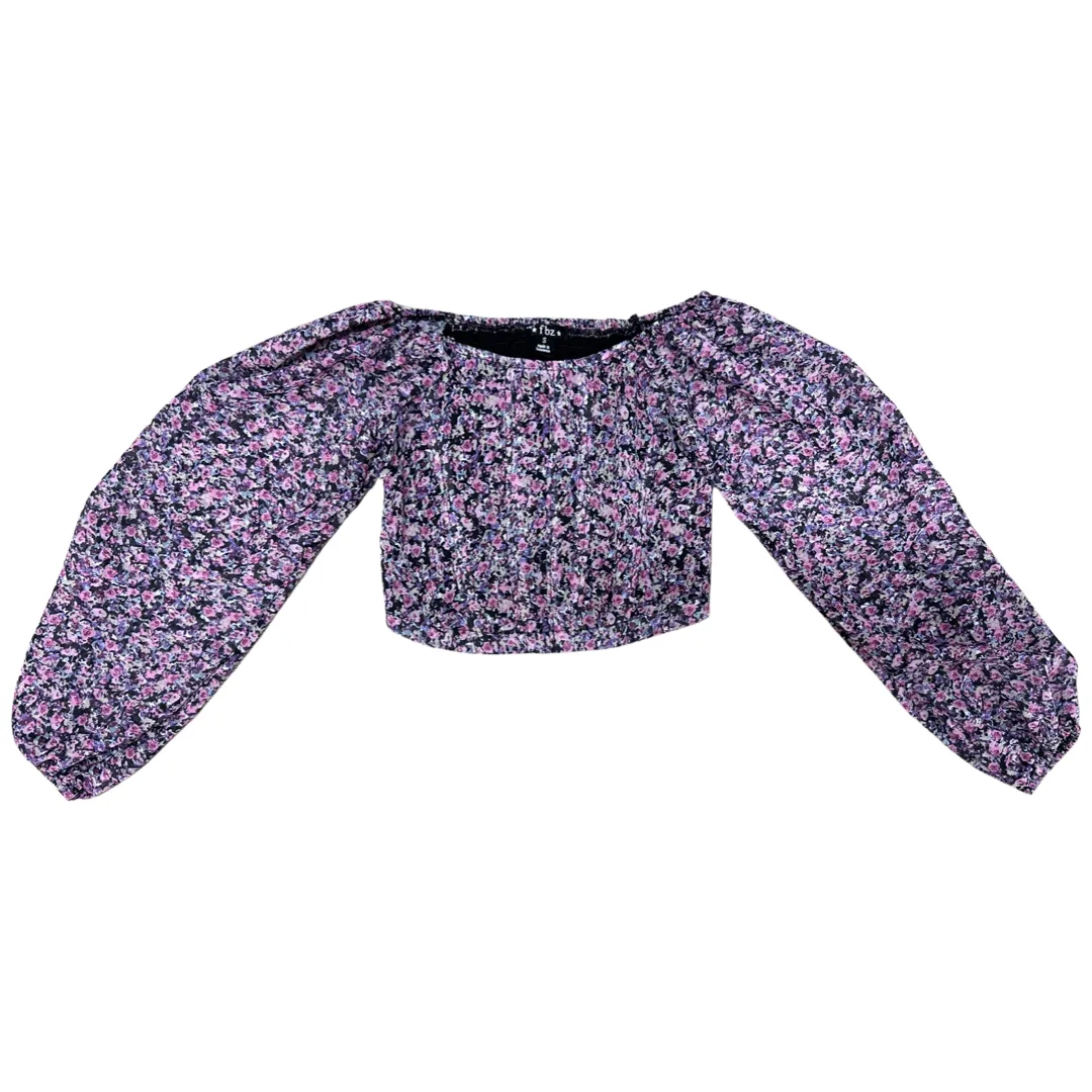 FBZ Purple Floral Chiffon Top