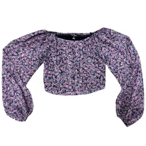 FBZ Purple Floral Chiffon Top