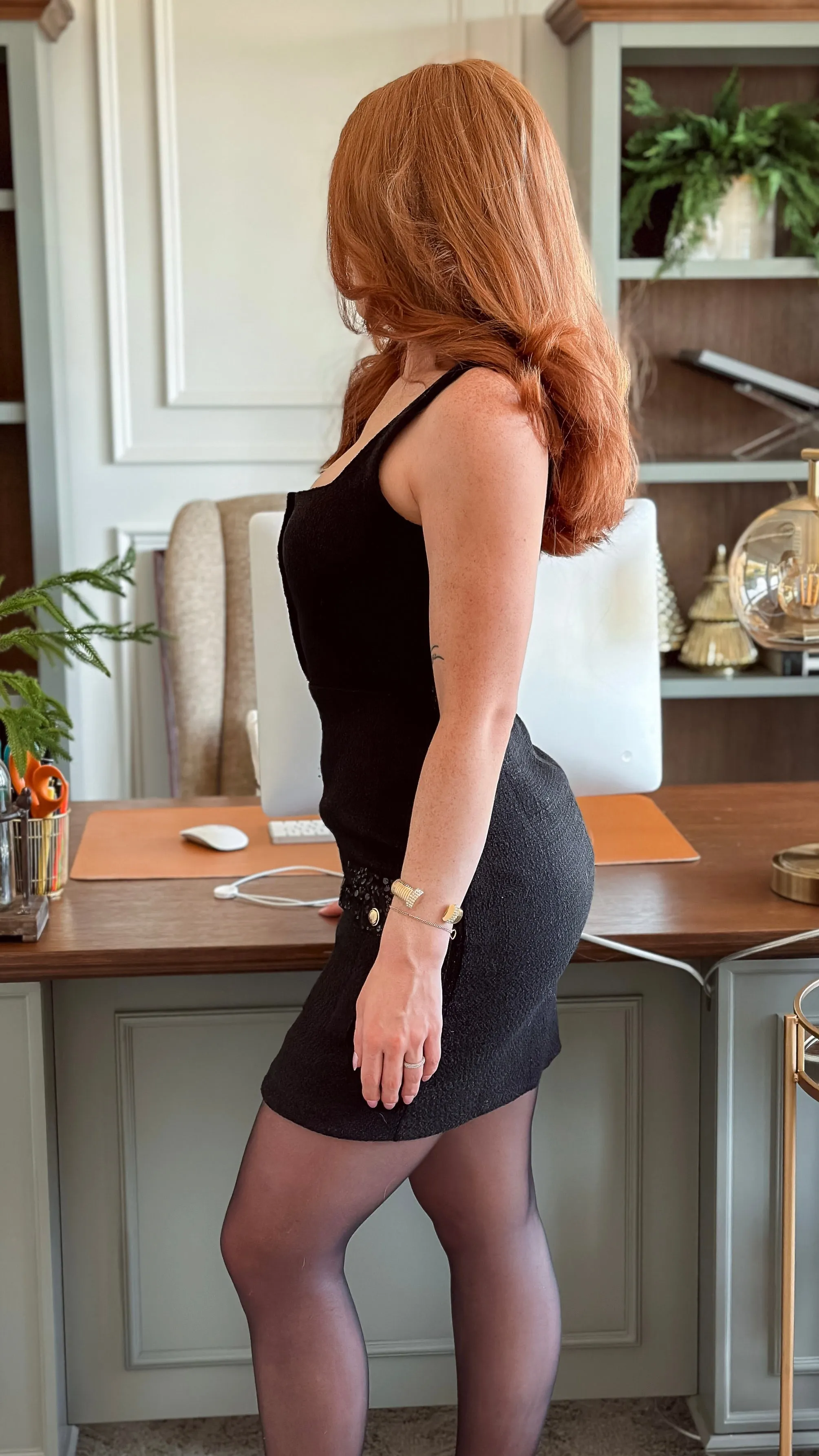 Flawless Black Tweed Dress