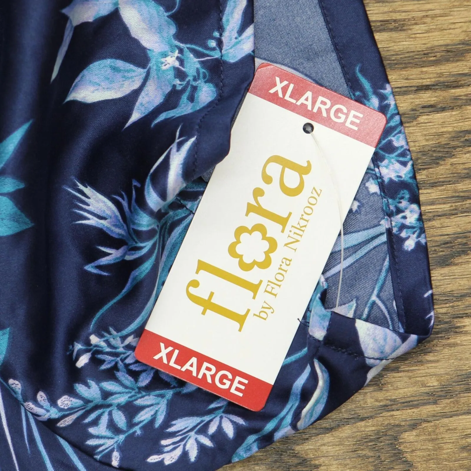 Flora by Flora Nikrooz Womens Satin Notch Collar Short Sleeve Pajama Top Blue XL