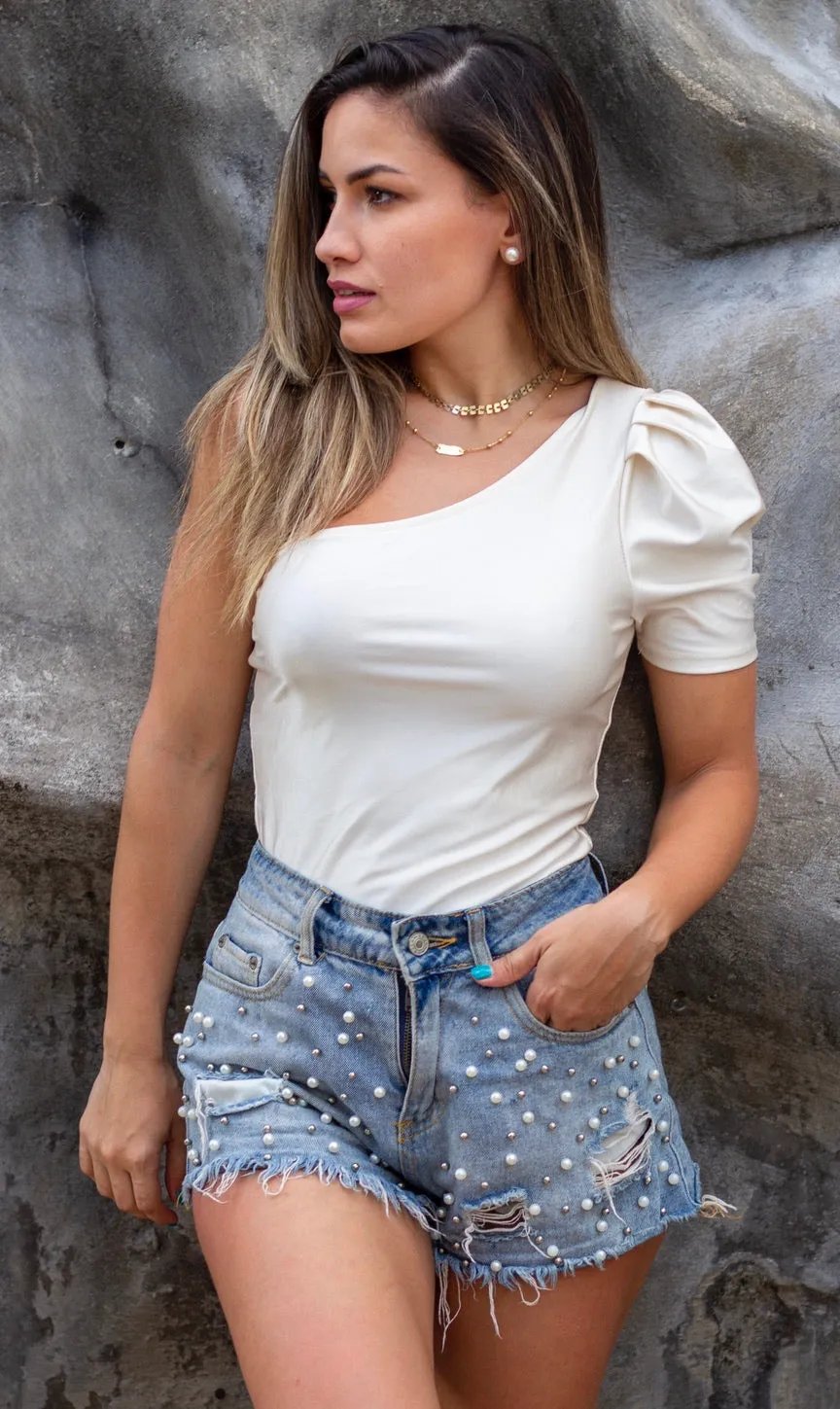 Forever Favorite Satin One-Shoulder Bodysuit