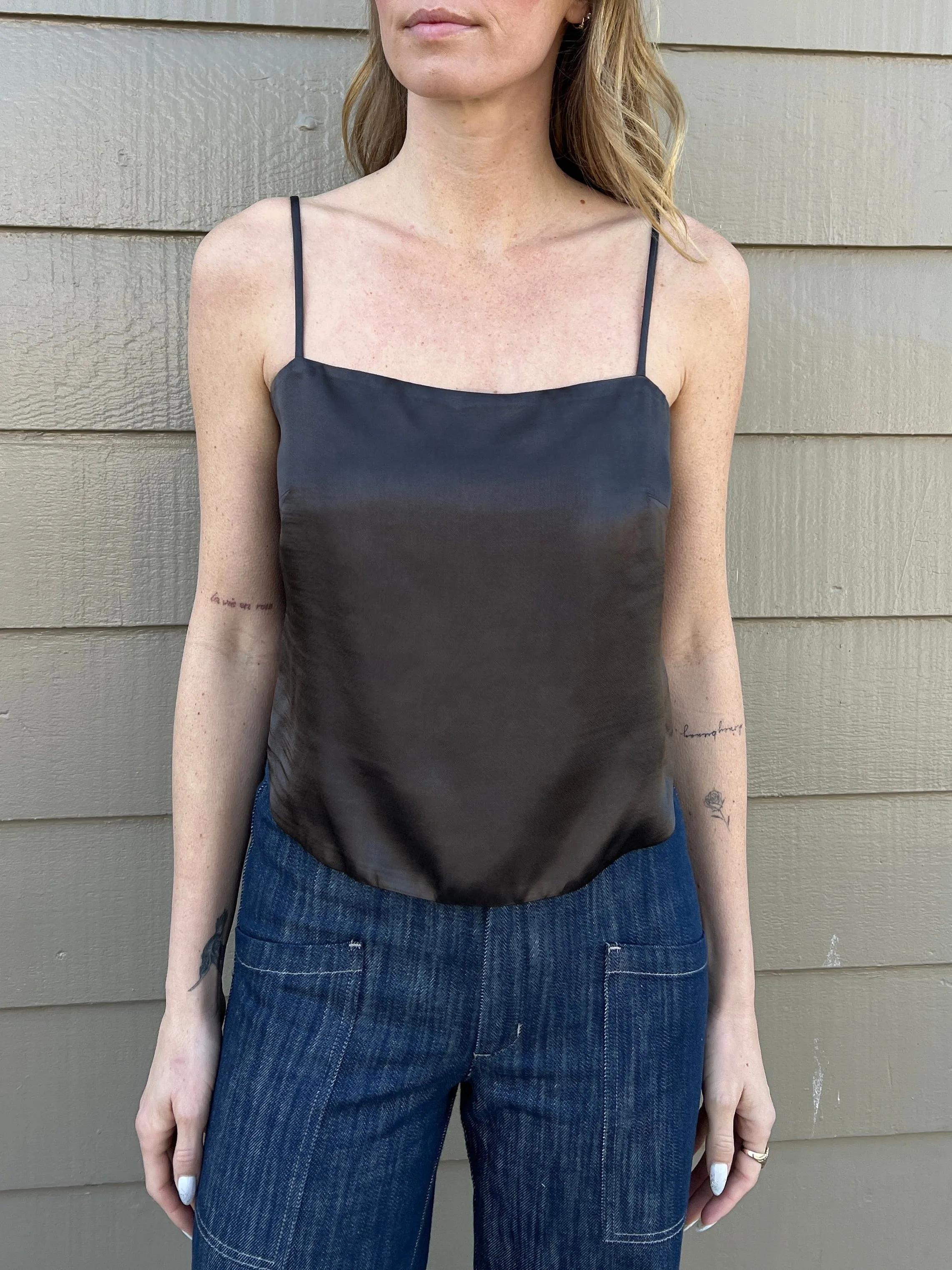 Georgia Top in Vintage Satin - Espresso