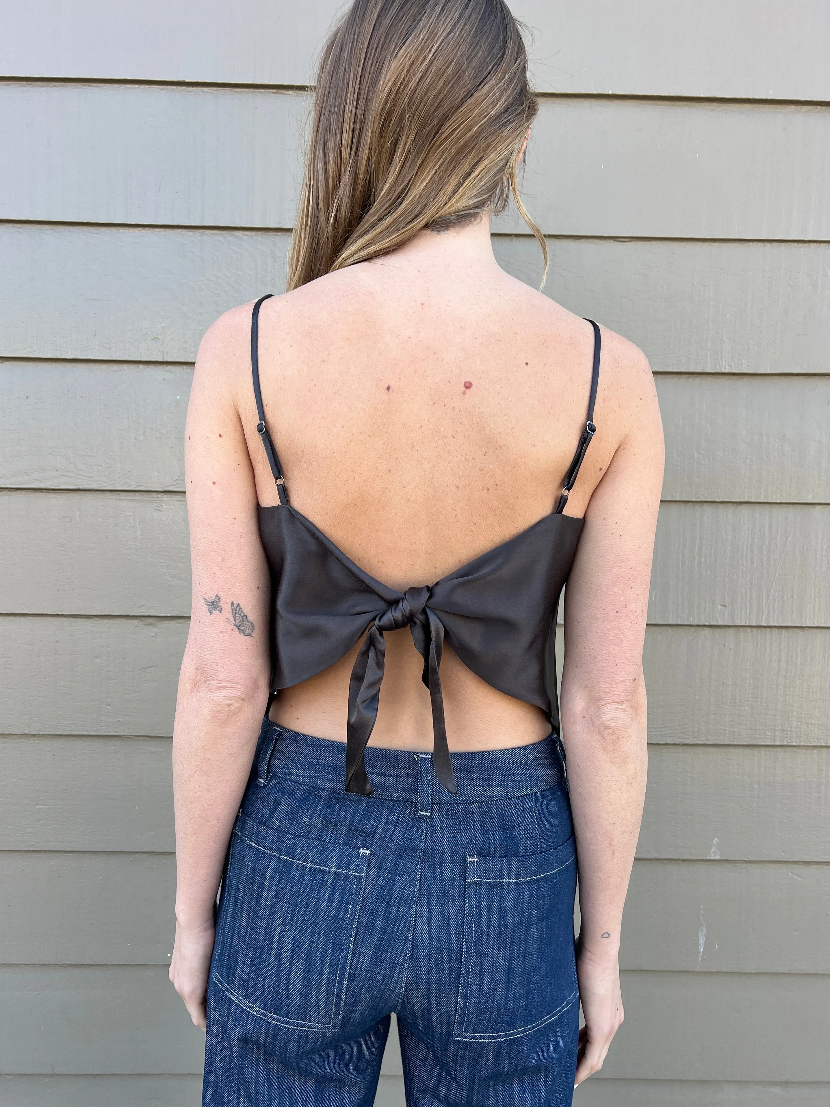 Georgia Top in Vintage Satin - Espresso