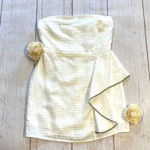 Gingham Ruffle Strapless Dress