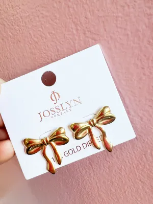 Gold Bow Earrings