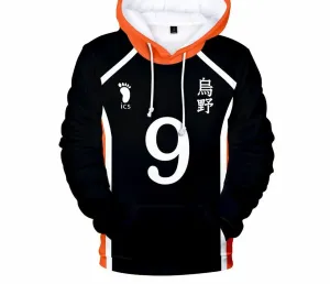 Haikyuu No.9 Kageyama Cosplay Costumes Jersey Hoodie