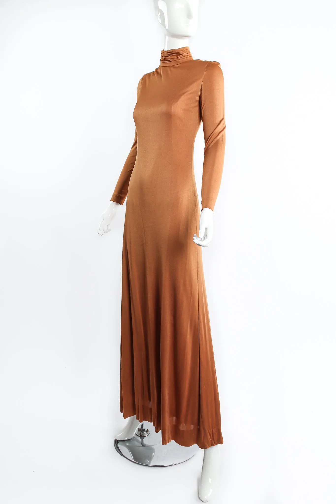 High Neck Silk Jersey Gown