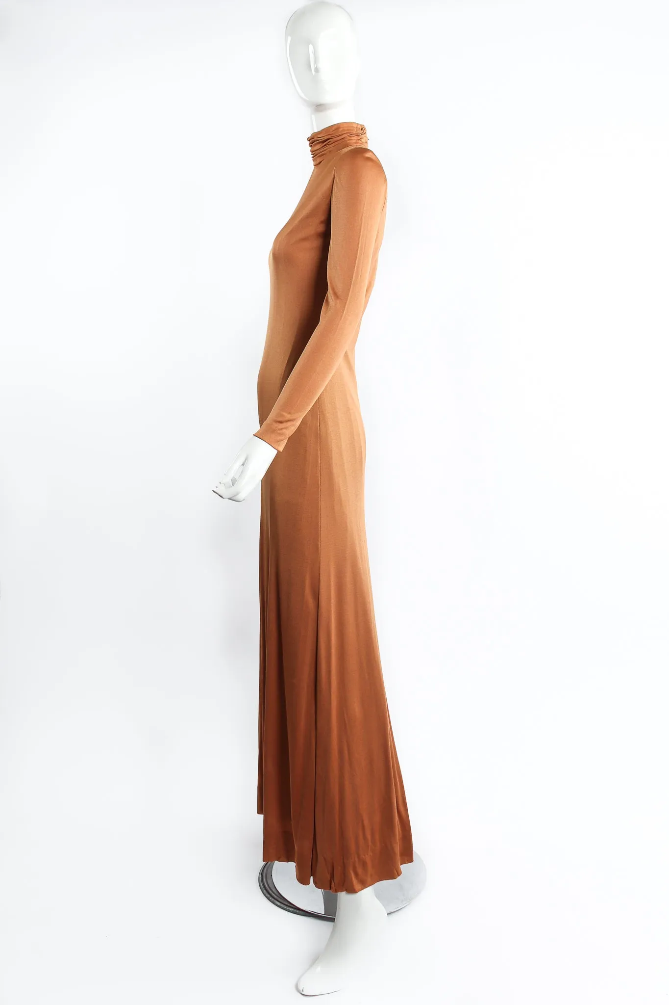 High Neck Silk Jersey Gown