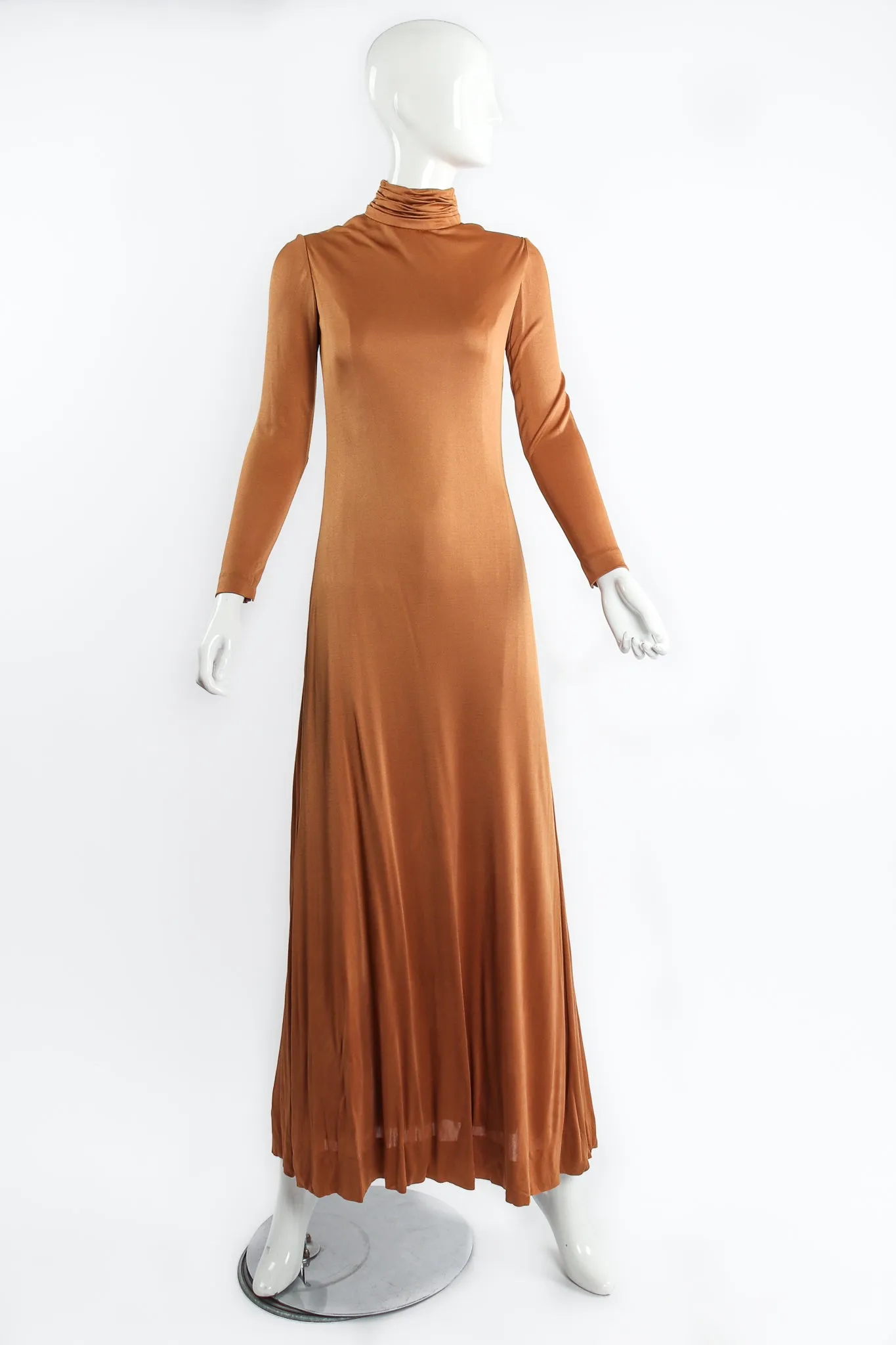 High Neck Silk Jersey Gown