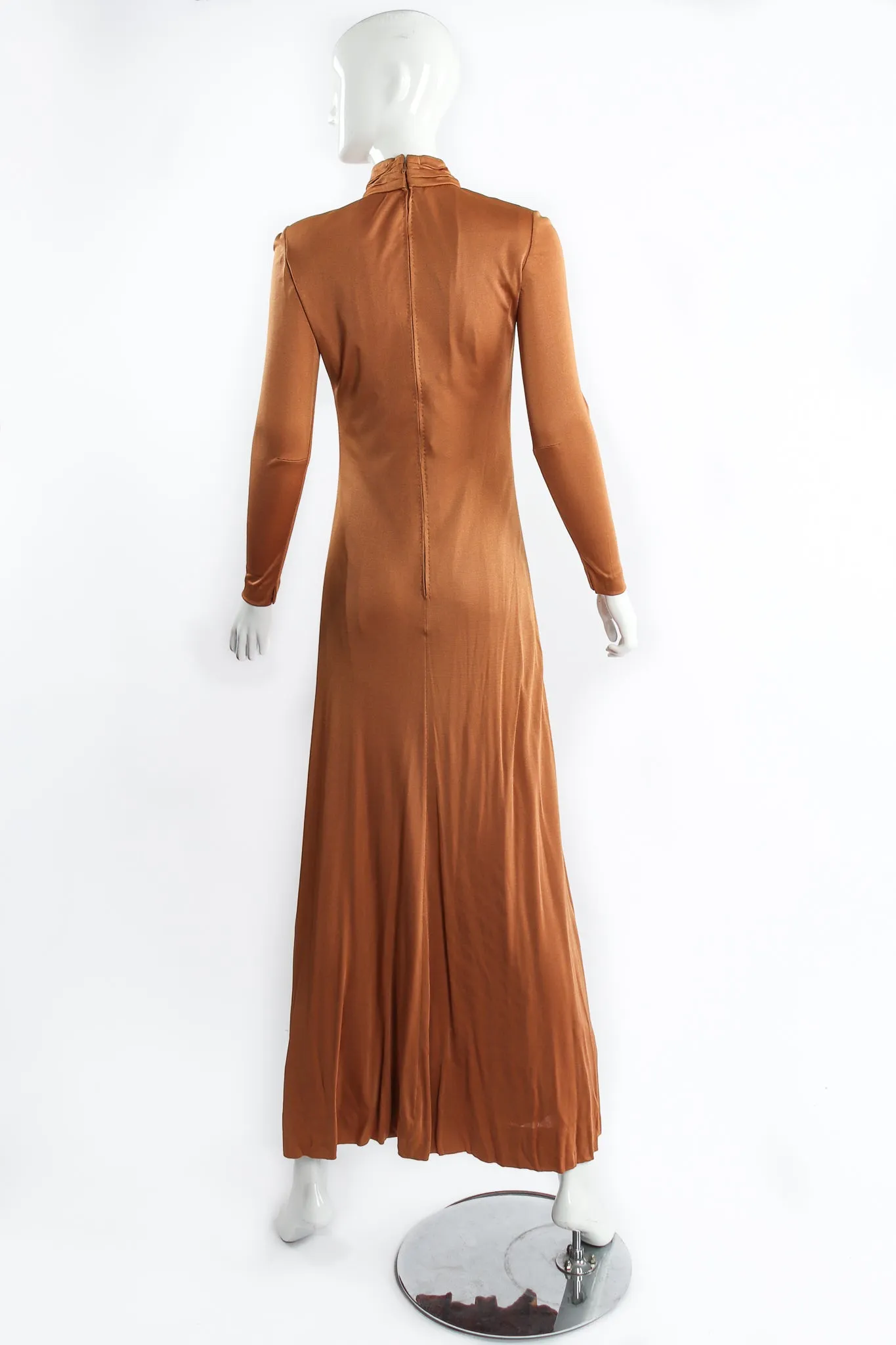 High Neck Silk Jersey Gown