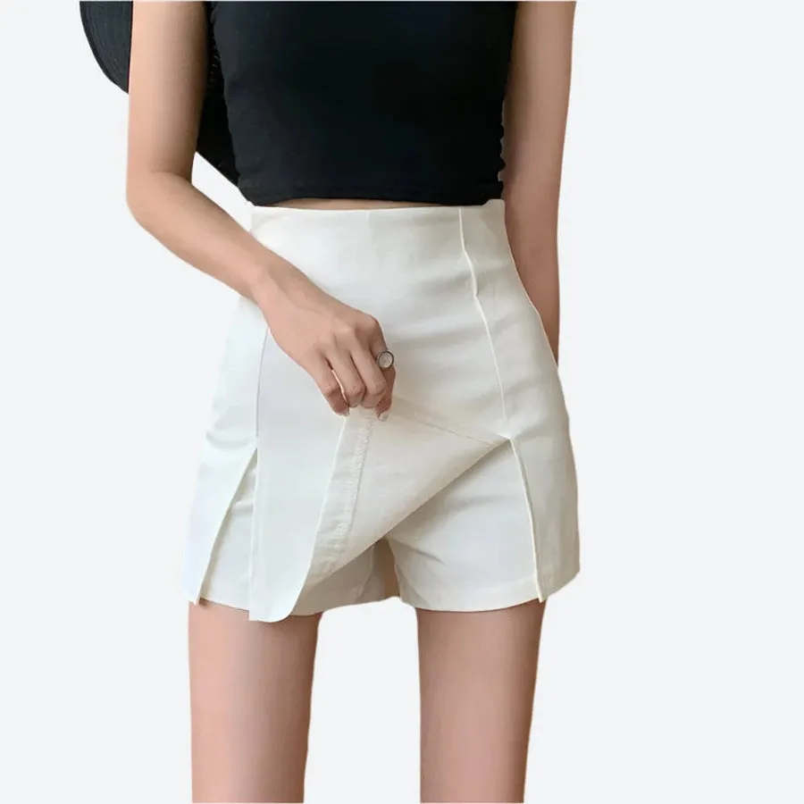 High-Waist Split Hem Mini Skirts