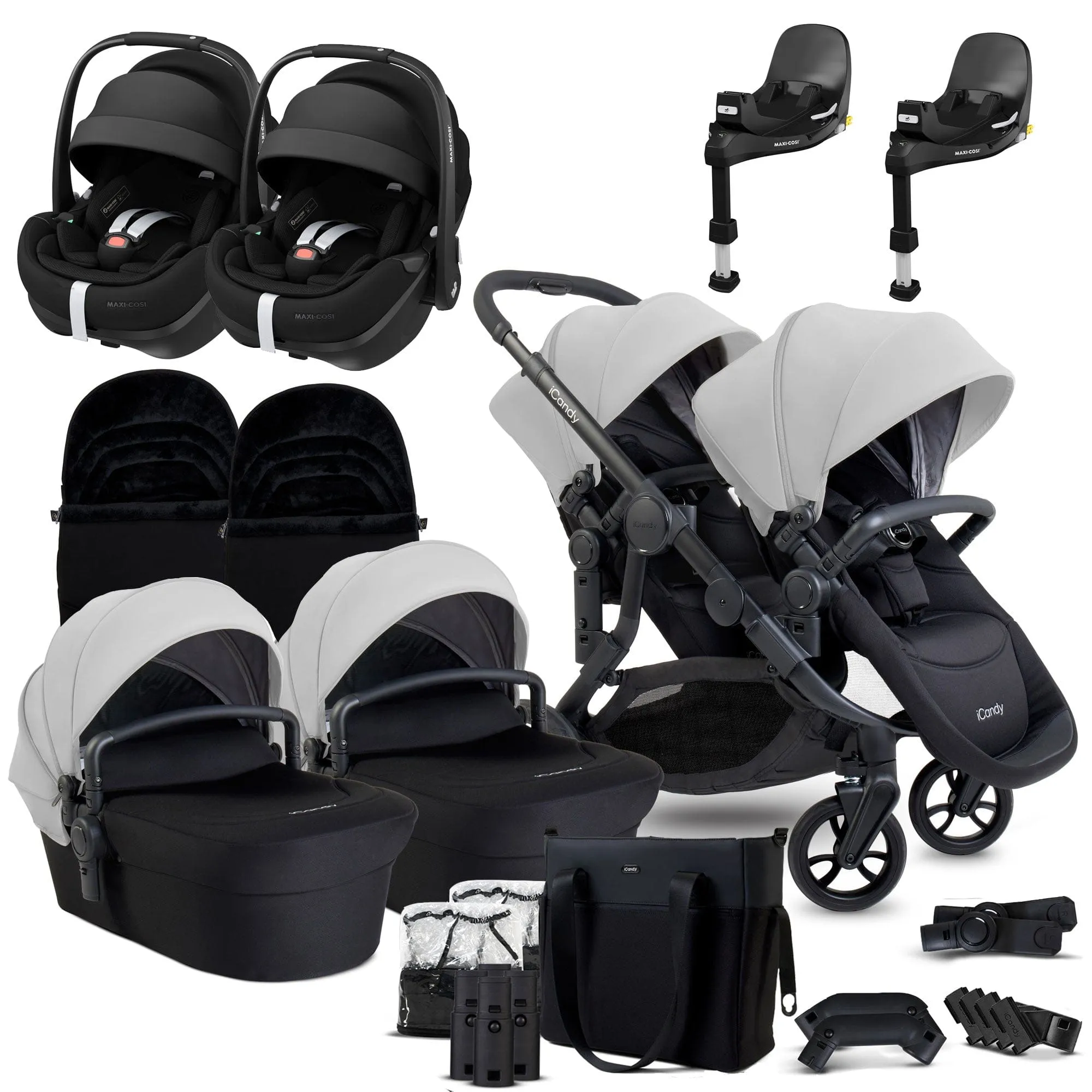 iCandy Orange 4 Twin Maxi-Cosi Travel System in Glacier