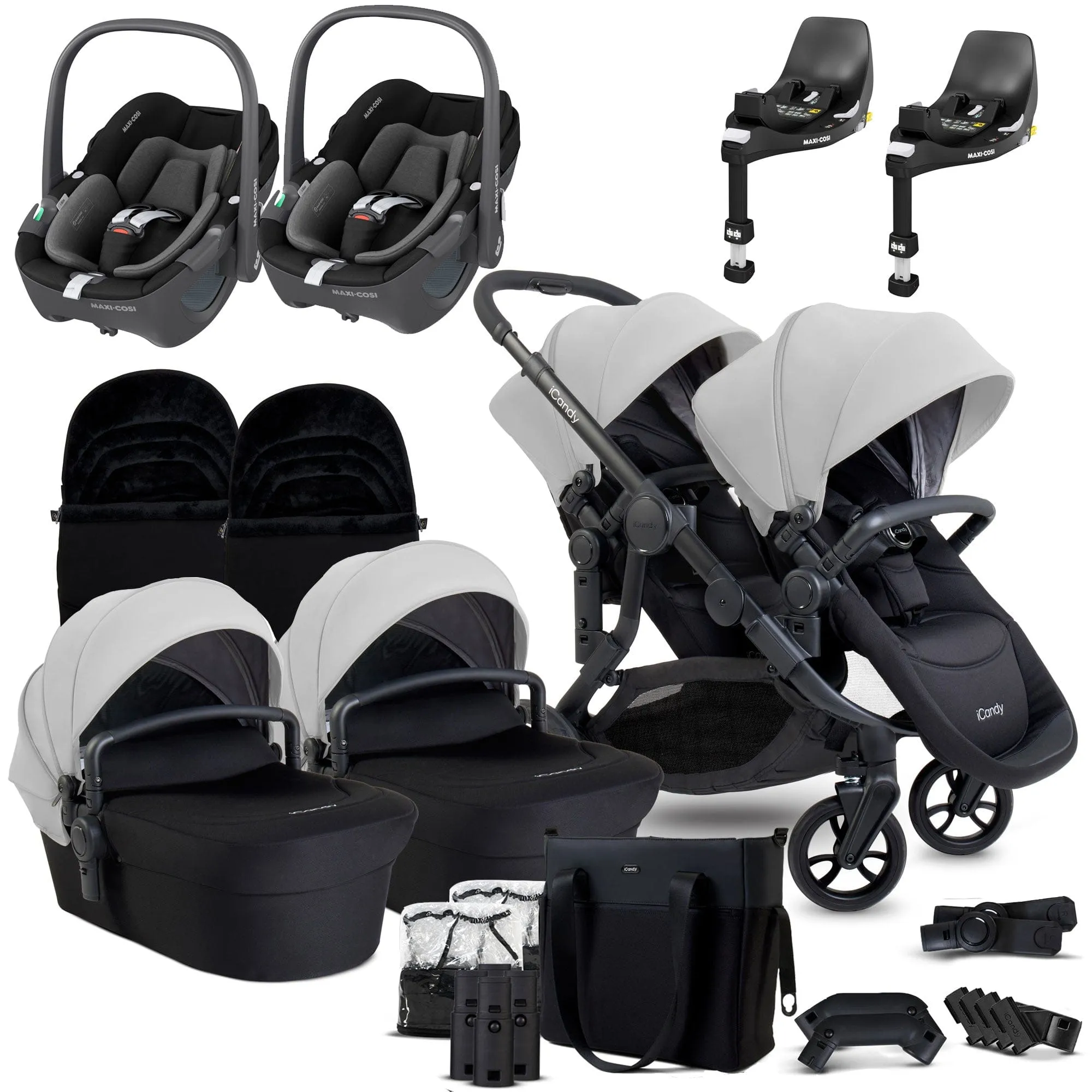 iCandy Orange 4 Twin Maxi-Cosi Travel System in Glacier