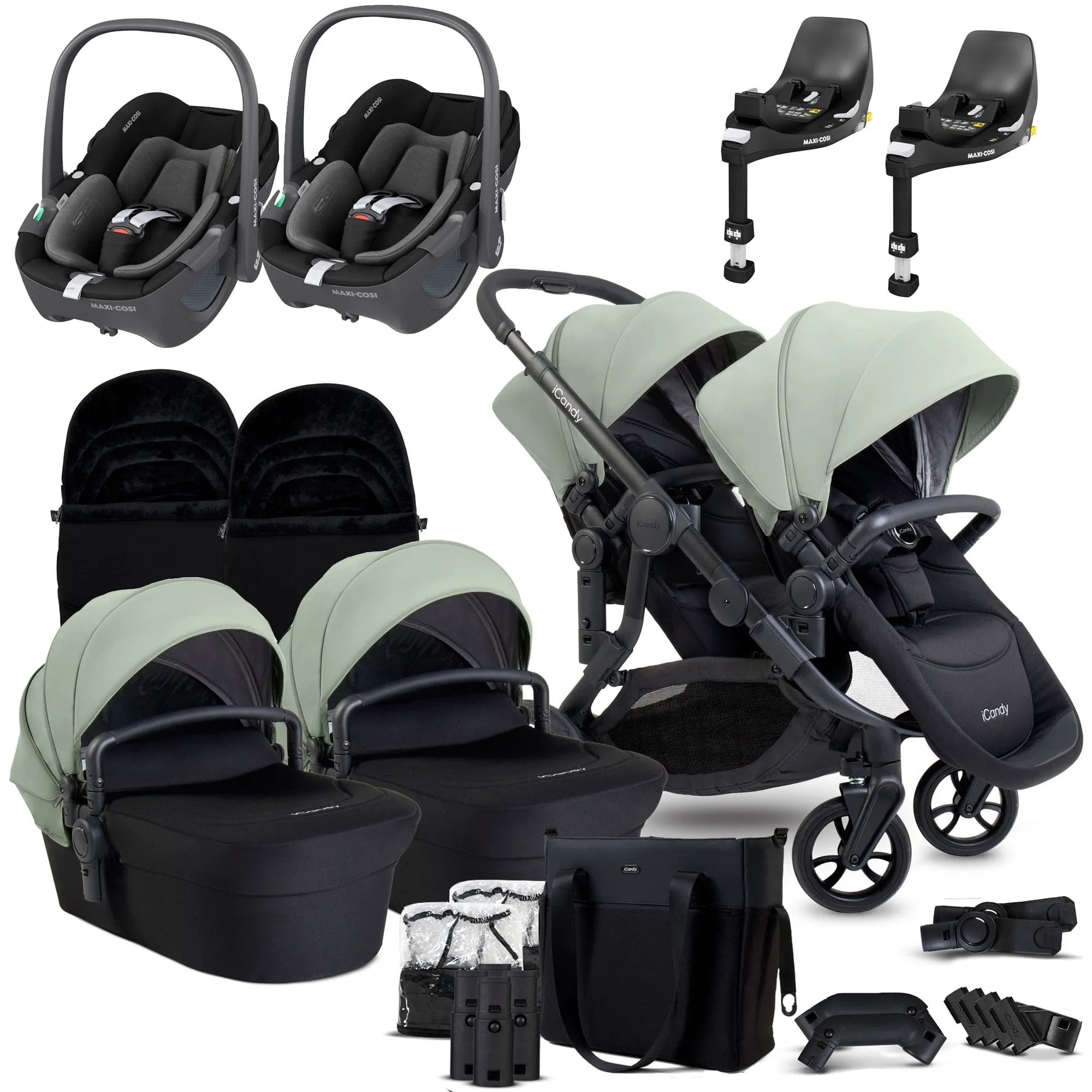 iCandy Orange 4 Twin Maxi-Cosi Travel System in Pistachio
