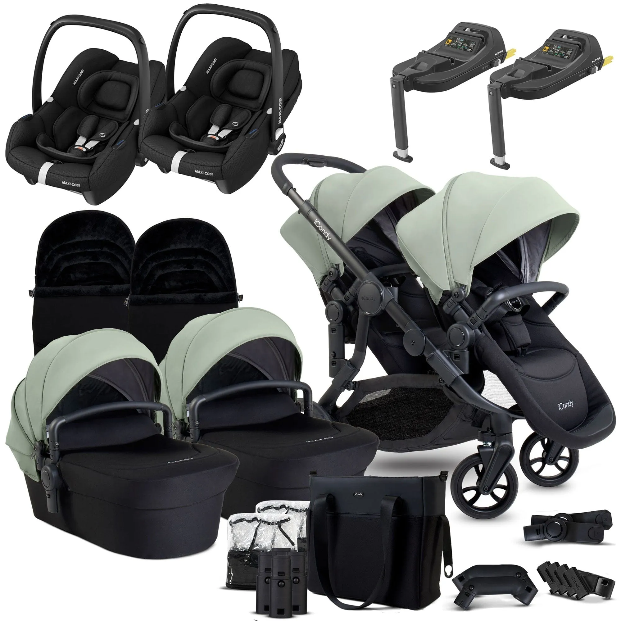 iCandy Orange 4 Twin Maxi-Cosi Travel System in Pistachio