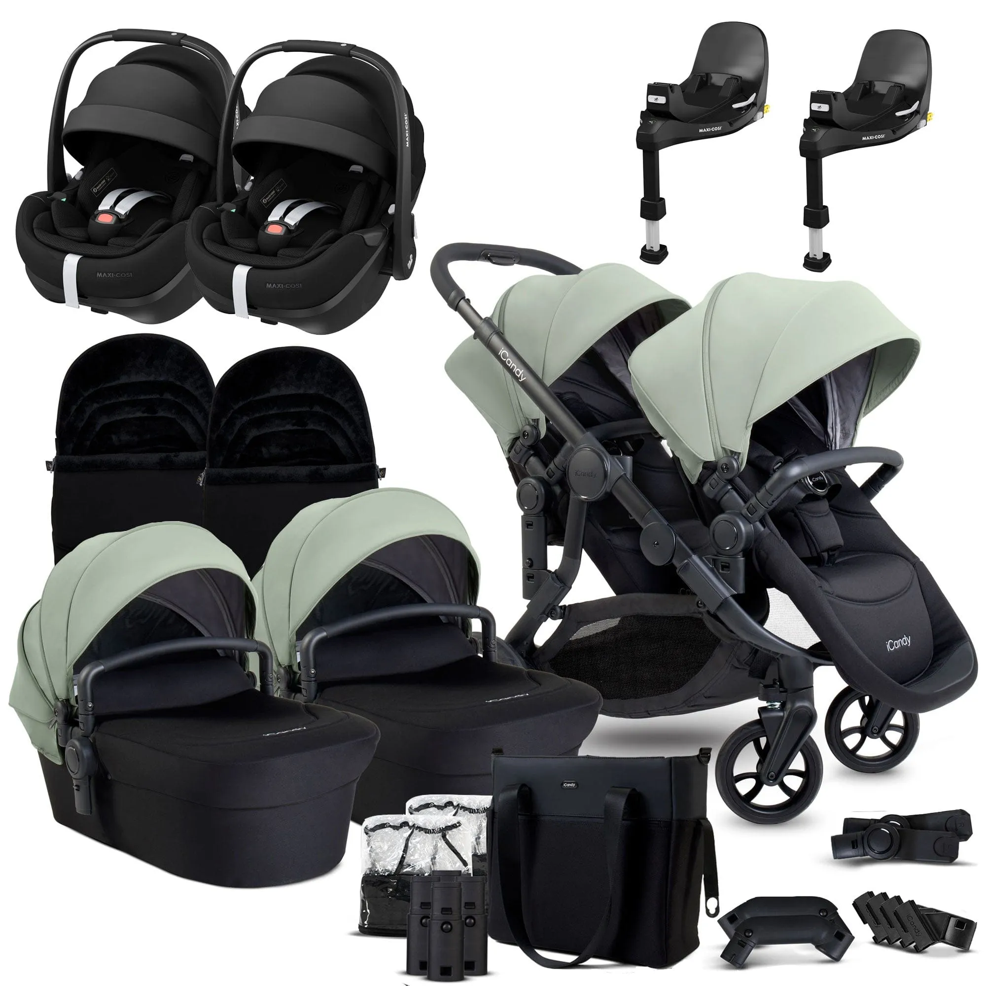 iCandy Orange 4 Twin Maxi-Cosi Travel System in Pistachio
